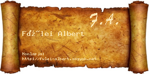 Fülei Albert névjegykártya
